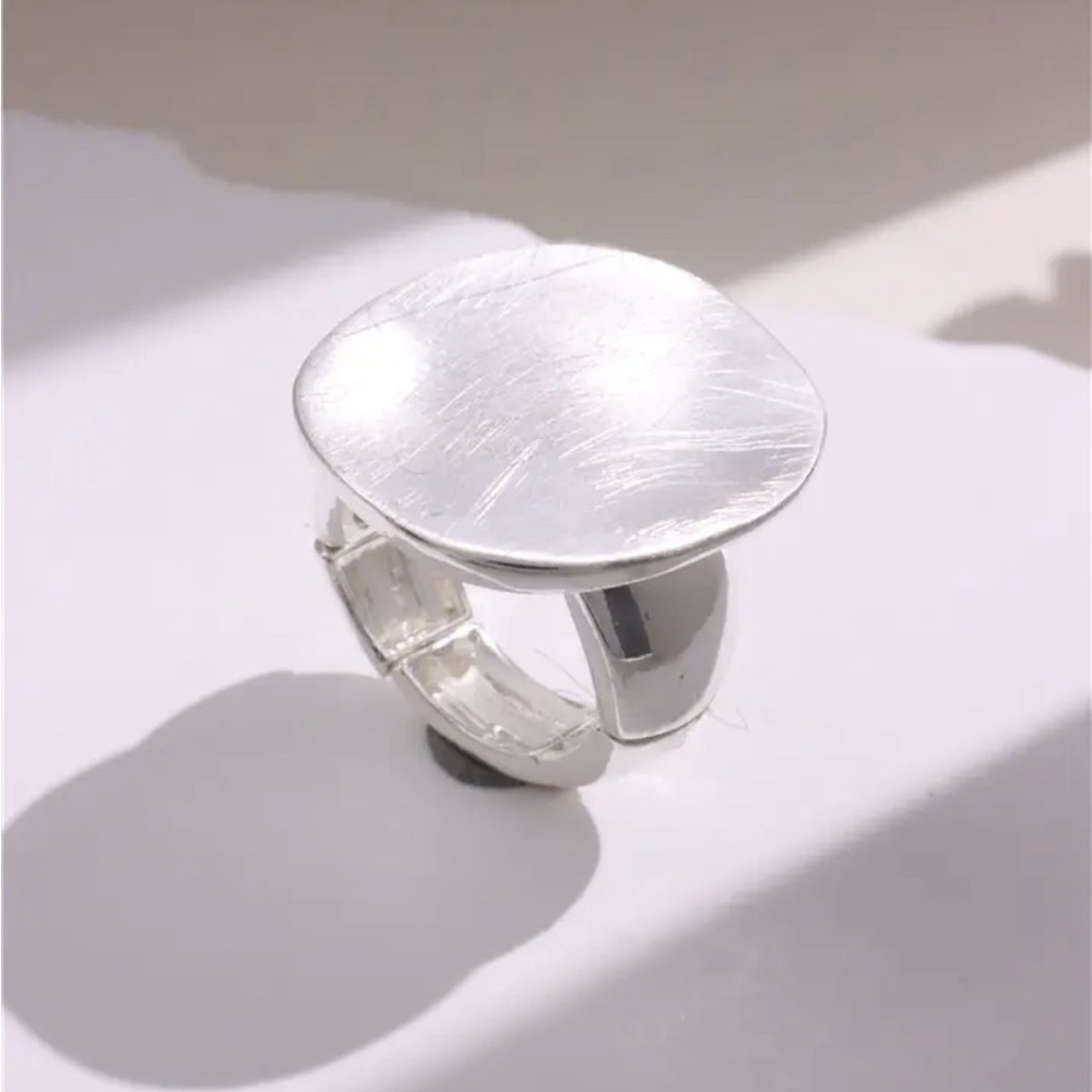 HUANZHI Chunky Sliver Color Rings for Women Men